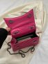 Neon Pink Quilted Flap Chain Square Bag Funky