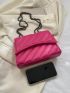 Neon Pink Quilted Flap Chain Square Bag Funky