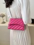 Neon Pink Quilted Flap Chain Square Bag Funky