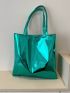 Metallic Shoulder Tote Bag Double Handle Funky