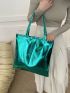 Metallic Shoulder Tote Bag Double Handle Funky