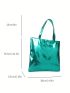 Metallic Shoulder Tote Bag Double Handle Funky