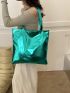 Metallic Shoulder Tote Bag Double Handle Funky