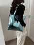 Metallic Shoulder Tote Bag Double Handle Funky