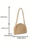 Khaki Fashion Straw Woven Shoulder Bag, Handbag