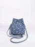 Mini Tassel Decor Bucket Bag Drawstring Design