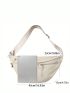 Minimalist Fanny Pack Oversized Zipper Beige Casual