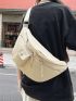 Minimalist Fanny Pack Oversized Zipper Beige Casual