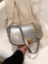 Metallic Flap Saddle Bag Funky Metal Decor