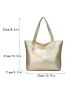 Women's Tote Bag Pu Zipper Solid Color Gold For Daily