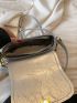 Metallic Flap Saddle Bag Funky Metal Decor