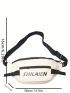 Letter Graphic Fanny Pack Large Capacity Zipper