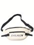 Letter Graphic Fanny Pack Large Capacity Zipper