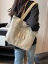 Gray One Shoulder Tote Bag Large Capacity Casual Bag