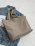 Gray One Shoulder Tote Bag Large Capacity Casual Bag