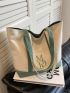 Letter Graphic Shopper Bag Double Handle