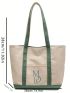 Letter Graphic Shopper Bag Double Handle