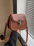 Women's Retro Simple Shoulder Bag, New Casual Pu Flap Saddle Bag