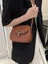 Women's Retro Simple Shoulder Bag, New Casual Pu Flap Saddle Bag