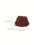 Women's Retro Simple Shoulder Bag, New Casual Pu Flap Saddle Bag