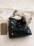 Studded Decor Shoulder Bag Small Black Chain Strap