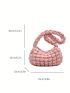 Minimalist Ruched Bag Medium Zipper Nylon Pink