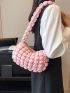 Minimalist Ruched Bag Medium Zipper Nylon Pink