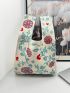 Floral Pattern Crochet Bag Double Handle Small