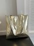 Metallic Shoulder Tote Bag PU Funky Double Handle