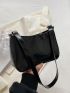 Mini Hobo Bag Geometric Embossed Zipper PU Fashion