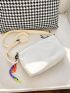 White Square Bag Zipper Fashion Adjustable Strap