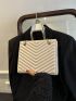 Small Square Bag Chevron Embossed Chain PU Fashion