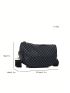 Small Hobo Bag Vintage Geometric Pattern Zipper PU Adjustable Strap