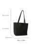 Chevron Stitch Shoulder Tote Bag Zipper PU