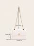 Small Square Bag White Flap Chain Strap For Work