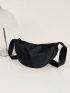 Black Hobo Bag Fashion Zipper Polyester