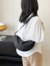 Black Hobo Bag Fashion Zipper Polyester