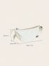 White Hobo Bag Fashion Zipper Polyester