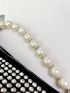 Small Hobo Bag Studded & Faux Pearl Decor Chain Zipper PU Fashion