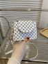 Mini Geometric Pattern Flap Square Bag White Fashionable