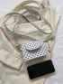 Mini Geometric Pattern Flap Square Bag White Fashionable