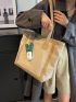 Minimalist Casual Canvas Student Bag Large Capacity Travel Shoulder Tote Bag