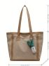 Minimalist Casual Canvas Student Bag Large Capacity Travel Shoulder Tote Bag