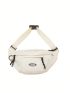 Letter Patch Fanny Pack White Adjustable Strap For Daily