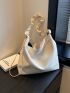 White Hobo Bag Minimalist Large Capacity For Daily