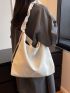 White Hobo Bag Minimalist Large Capacity For Daily