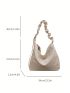 White Hobo Bag Minimalist Large Capacity For Daily