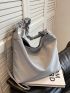 Blue Hobo Bag Large Capacity Fashionable Shoulder Bag