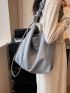 Blue Hobo Bag Large Capacity Fashionable Shoulder Bag