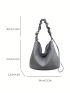 Blue Hobo Bag Large Capacity Fashionable Shoulder Bag